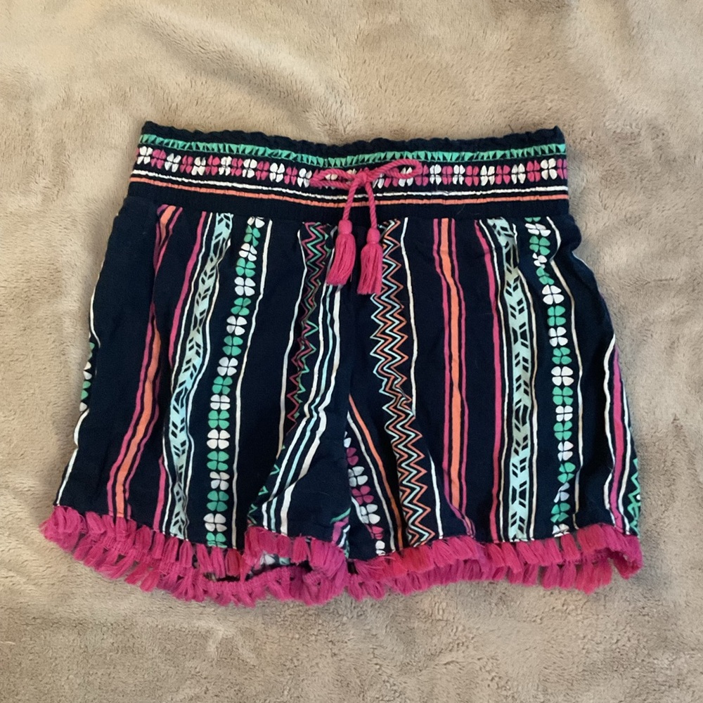 Wonder Nation Pink and Blue High Waist Shorts with Elastic Waistband